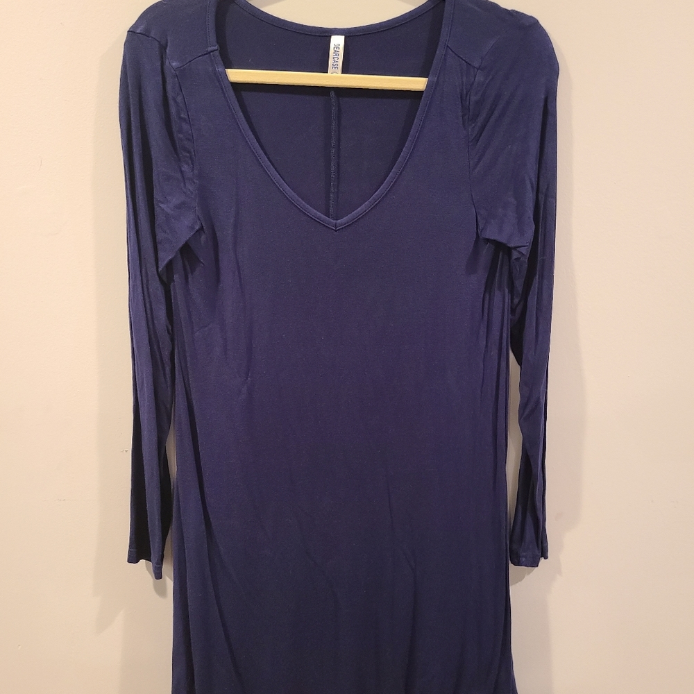 Long Sleeved V Neck Dress